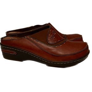 L'artiste Spring Step Shoes clogs size 41  (9.5-10 US) Comfort Brown Floral